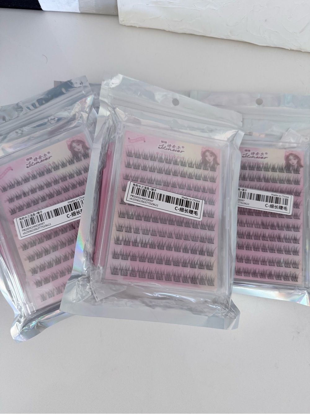 5 Packs No Glue Self-Adhesive False Eyelashes + 5 Tweezers | Natural Wispy | New